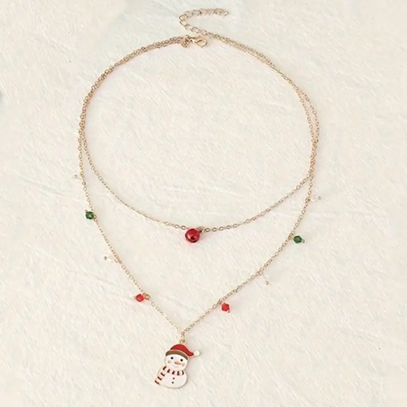 Snowman Double Layer Necklace - Brand New, No Tags - Snowman at Bottom - Picture 1 of 6